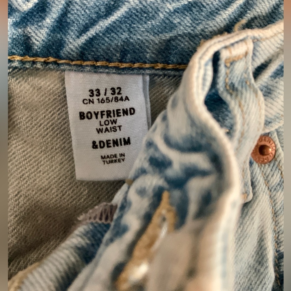 Destroyed Distressed Low Waist Boyfriend Jeans &Denim By H&M Women’s 33/32 - Picture 8 of 12